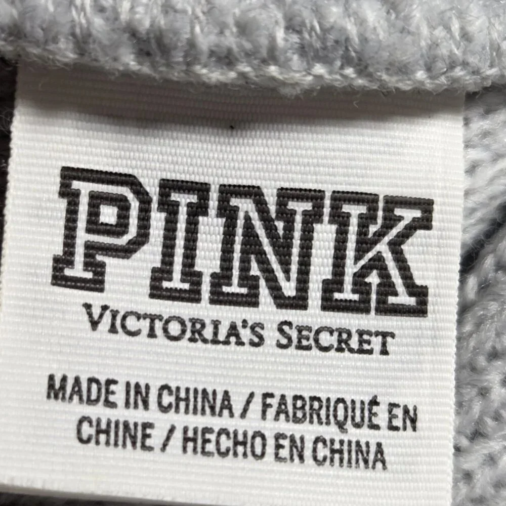 Victoria's Secret PINK Grey Knit Beanie One Size